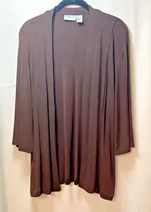 Chico's Women's Travelers Open Front Lightweight Jacket W/ Pockets Brown Size 2 - Picture 1 of 13