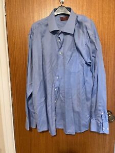 Marks and Spencer italian mens shirt blue Size 18 collar