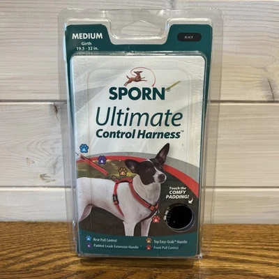 Sporn Ultimate Control Harness Black Medium 19.5-32 in - Rear Pull Control - New - Image 1 of 4
