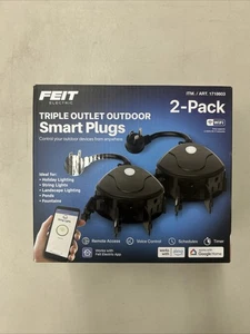 Enchufes inteligentes Feit eléctricos triple toma exterior compatibles Alex y Google paquete de 2 - Imagen 1 de 2