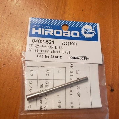 HIROBO  "Shuttle"  SF Starter Shaft,  Part # 0402-521 - Image 1 of 2