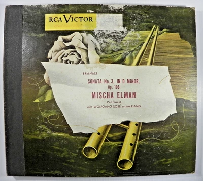 Mischa Elman – Brahms Sonata No. 3 In D Minor ~ Victor DM 1232 3 x 12" Shellac - Image 1 of 4