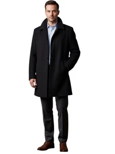 Men’s Ralph Lauren Winter Black Dress Overcoat 42R  EUC  Wool Blend Lined - Picture 1 of 9