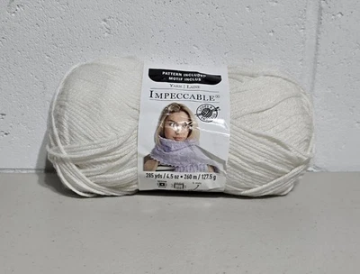 Loops & Threads Impeccable White Acrylic Yarn Skein Color #01005 Worsted 4.5 oz - Image 1 of 4