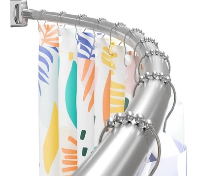 Barra de cortina de ducha curva DYHOME NICKEL necesita taladrar 35-76 pulgadas a prueba de óxido nueva Foto 1 de 4