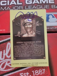 Derek Jeter Signed Hall of Fame Postcard - HOF Yellow Plaque Autograph - Picture 1 of 6