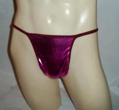 MEN'S G String Flat Front Thong DESIGN YOUR OWN Underwear METALLIC SUPER SHINY - Image 1 of 4