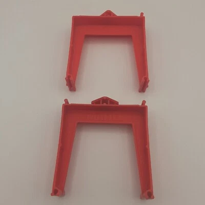 2 Vintage Hot Wheel Hazard Hill Sky Show Accessory Clamp Joiners 1969 Mattel Red - Image 1 of 4