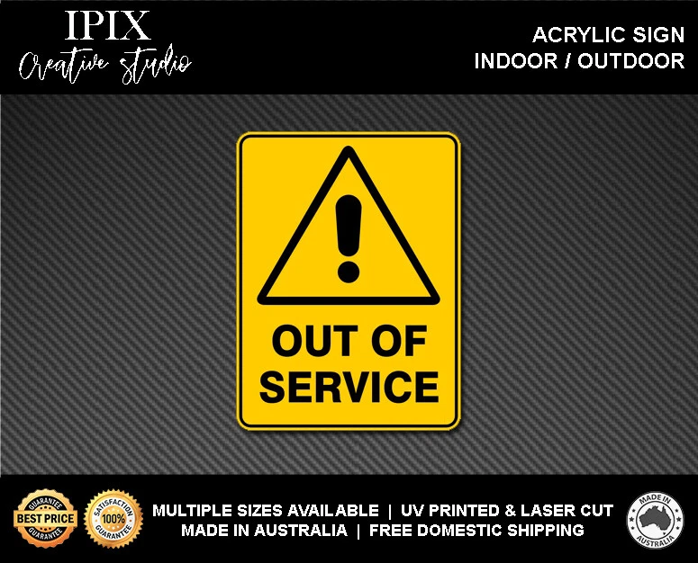 ADVERTENCIA - FUERA DE SERVICIO - LETRERO ACRÍLICO | SALUD Y SEGURIDAD Foto 1 de 1