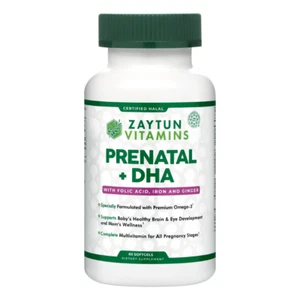 Zaytun Vitamins Halal Prenatal Vitamins DHA Folic Acid Keto Friendly 60 Softgels - Picture 1 of 7