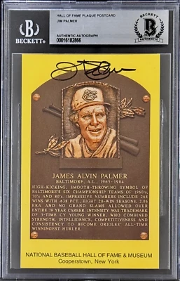 Jim Palmer Signed Autographed Hall of Fame Plaque Postcard Beckett 16182866 - Image 1 of 2