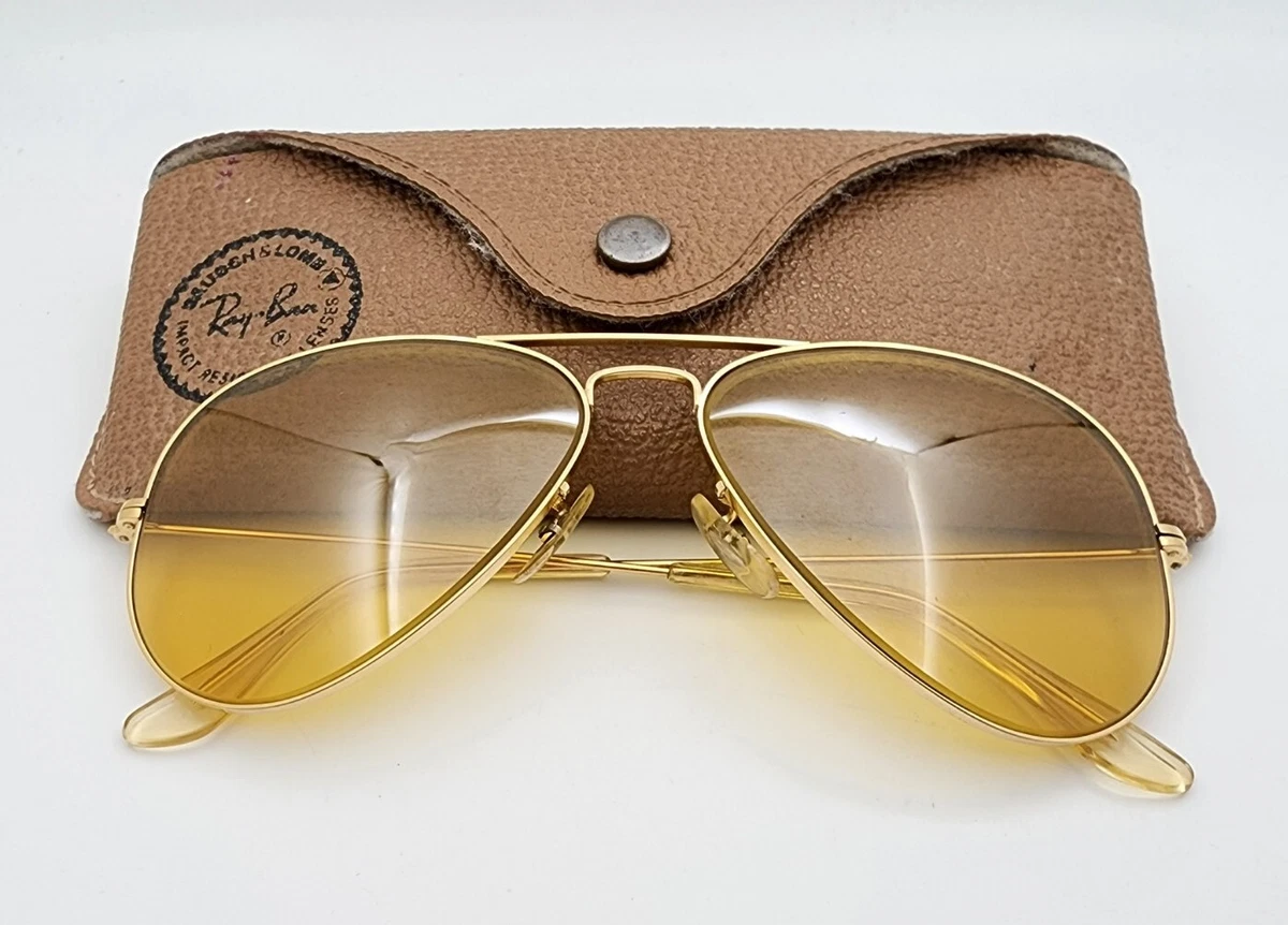 Ray-Ban AmberMatic サングラス AVIATOR CRAFT Sunglasses in Light Brown and Yellow Ambermatic