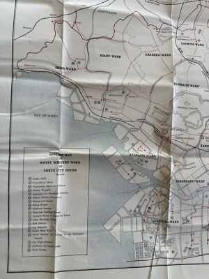 Tokyo city office Japan 1926 rare Social Welfare Poor thematic map w/ pawn shops - Image 1 of 4