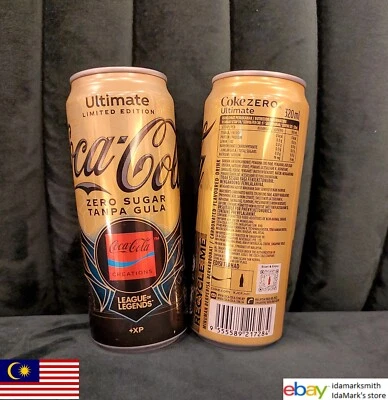 Lata vacía COCA-COLA ULTIMATE ZERO XP MALASIA LEAGUE OF LEGENDS 320 ml Coca-Cola 2023 Foto 1 de 4