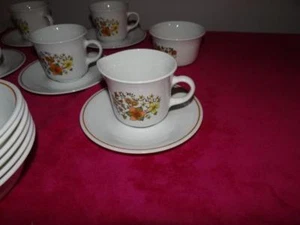 Vintage Corelle Indian Summer 6 Cups 6 Saucers Suger & Creamer No lid - Picture 1 of 2