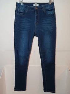 Bamboo Jegging Jeans Women Sz 13/14 Dark Blue Skinny High Waist Stretch Ankle - Picture 1 of 14