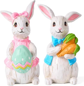 Easter 2Pcs Bunny Decor, Easter Indoor Decorations for Table, Spring Decor for H - Picture 1 of 12