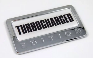Turbocharged turbo Charged Edition Chrome Emblem with domed decal Car Badge - Foto 1 di 2