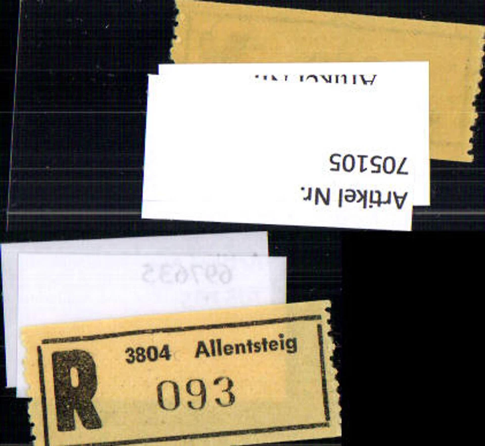 705105 Einschreibezettel Rekozettel R-Zettel Allentsteig - Bild 1 von 1