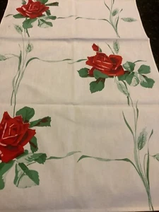 Vintage 2 Tischdeckenläufer & 6 Dinnerservietten 50er Jahre rote Rose Wilendur? - Bild 1 von 7