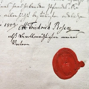 VERY RARE 1809 Russian Empire & German Antique Legal Document. Watermarks, Stamp - Picture 1 of 15