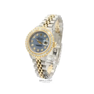 Rolex Datejust 6917 26mm Blue MOP Diamond Dial Two Tone Jubilee Bracelet 1.50CT - Picture 1 of 6
