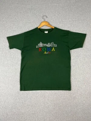 Camisa De Colección Roma Italia Adulto XL Verde Roma Italia Manga Corta Cuello Redondo Foto 1 de 4