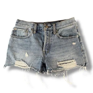 Free People leichte Waschung Distressed abgeschnittene Shorts Größe 25" Boho Küste Western - Bild 1 von 5