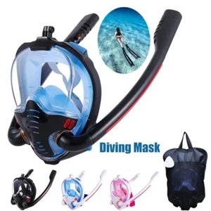 Snorkeling Mask Underwater Anti Fog Full Face Diving Mask Snorkel Diving Goggles - Picture 1 of 16