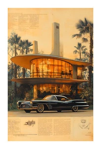 1960s Mid Century Modern Future Concept Art Print BPV15 - Bild 1 von 2