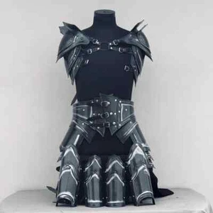 Medieval Steel Knight Lady Cosplay Full Suit Of Armor- Lady Halloween Costume - Picture 1 of 7