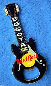 BOGOTA COLOMBIA BLACK GIBSON BOTTLE OPENER GUITAR FRIDGE MAGNET Hard Rock Cafe - Picture 1 of 1