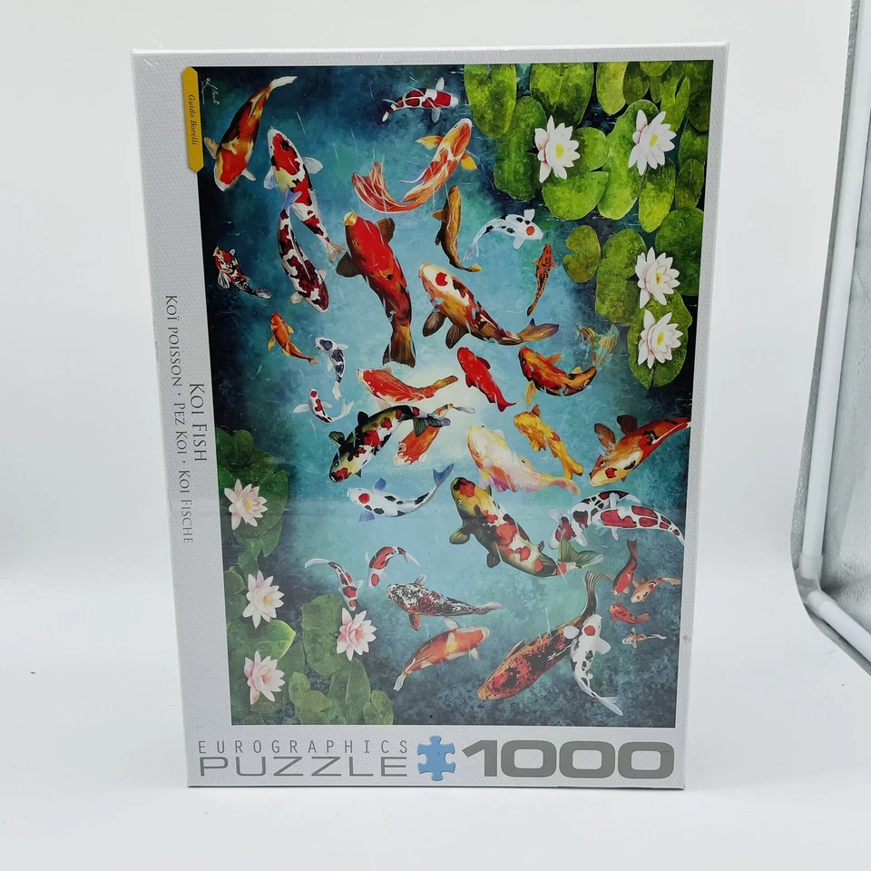Eurographics 1,000 Piece Guido Borelli Art Puzzle "Koi Fish"  19+1/4" x 26+5/8" - Image 1 of 4