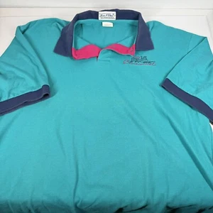 Vintage 2001 Cincinnati Sea Palms by Hartwell polo shirt Aqua Blue Pink size XL - Picture 1 of 13