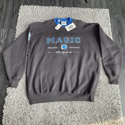 Vintage Orlando Magic Sweatshirt Mens XL Black Crewneck Pullover Embroidered 90s Cover
