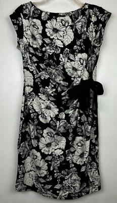 A Pea In The Pod Maternity Dress Small Black White Stretch Sheath Pregnancy - Image 1 of 4