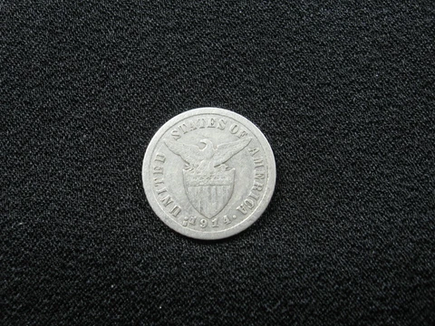 small Old world SILVER coin PHILIPPINES 10 centavos 1914S KM169 (88) Cover