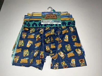 Boys 4 Pack Pair Athletic Boxer Briefs Animal Crossing Size 10 NWT Youth Kids  - Image 1 of 4