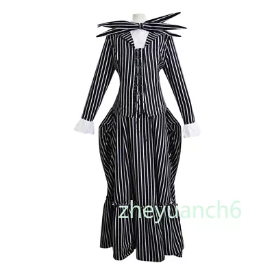 Cosplay Costume The Nightmare Before Christmas Jack Skellington Women Long Dress - Image 1 of 4