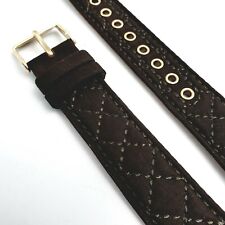 GENUINE BARBOUR 20MM GREEN PADDED STITCHED BLACK FABRIC WATCH STRAP ALANBY SY217