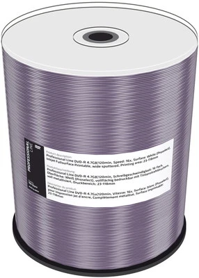 100 Professional Rohlinge DVD-R full printable proselect 4,7GB 16x Spindel - Bild 1 von 2