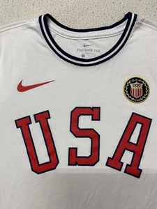 NIKE Shirt Adult Small White TEAM USA OLYMPICS Soccer Swoosh Casual World Cup - Picture 1 of 8