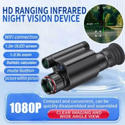 Wifi Digital IR 840nm Night Vision Scope Rifle Mount w/LRF& Ballistic Calculator - Image 1 of 4