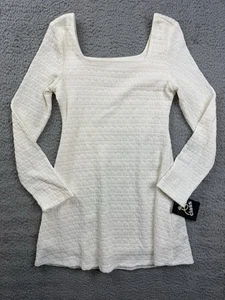 Art Class Girl's Size Medium (8) Long Sleeve Square Neck Textured Dress White - Picture 1 of 6