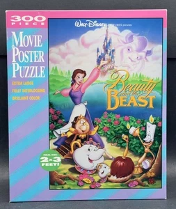 Vintage Disney Beauty and the Beast 300 Large Pc Movie Poster Puzzle Golden NEW - Picture 1 of 3