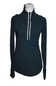 Lululemon Ruffle Half Zip Pullover Long Sleeve Shirt Women's Size 4-6 Navy Blue - Picture 1 of 2