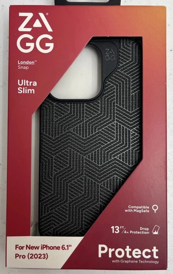 iPhone 15 Pro Case ZAGG London Snap MagSafe Black 6.1" Camera Protection