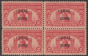 EDSROOM-20318 Canal Zone 96 Used 1926 Complete Block of Four 2 H, 2 MNH CV$33 - Picture 1 of 2
