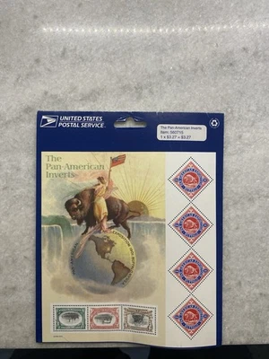 USA The Pan-American Inverts Commemorative Sheet MNH 1,2,4 & 80-cent stamps - Image 1 of 4