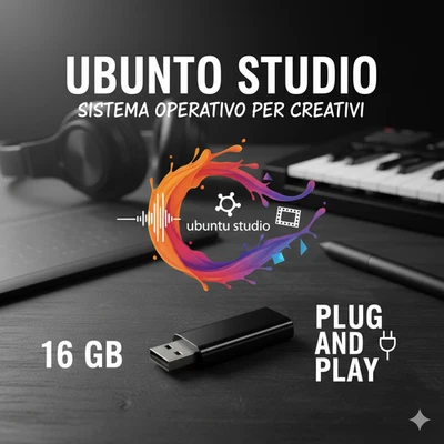 CHIAVETTA USB AVVIABILE UBUNTU STUDIO ULTIMA VERSIONE S.O. COMPLETO PER CREATIVI - Imagen 1 de 2